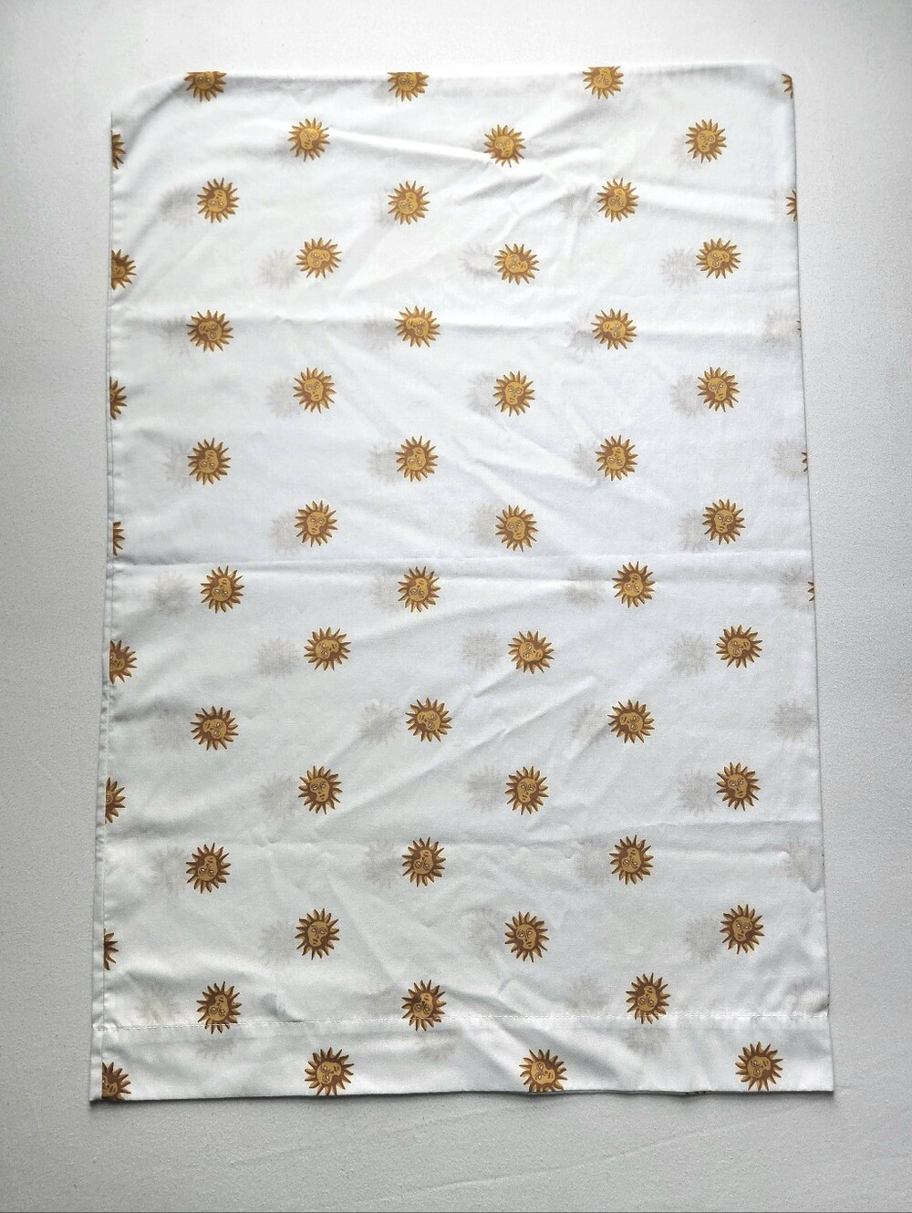 Vintage 90s Y2K Celestial Pillowcase White And Gold